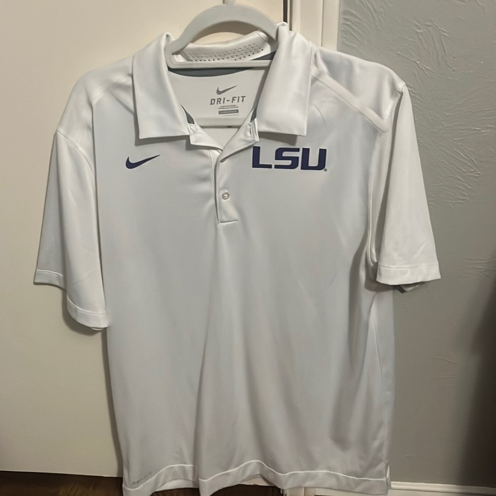 Men’s dri-fit Nike LSU polo shirt. Lightly used